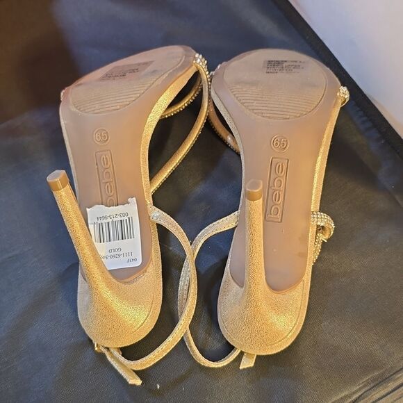 BRAND NEW BEBE STRAPPY HIGH HEEL STILETTOS RHINESTONES STRAP SANDAL - Picture 13 of 13